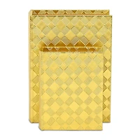 Cheungs Gold Vinyl Diamond Checkered Pattern Book Box Set 2-pc. Decorative Box