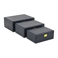 Cheungs Navy Blue Suitcase Boxes With Gold Handles Jewelry Organizer