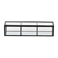 Cheungs Mirrored Glass Box With Three Compartments Jewelry Organizer