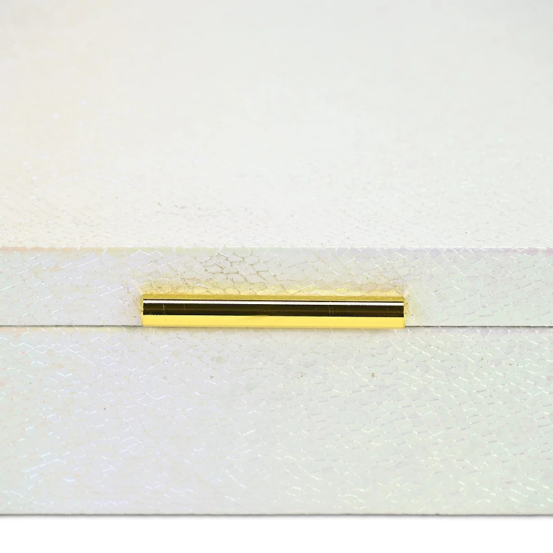 Cheungs Seascale Pattern Iridescent Box Set With Gold Hardware Jewelry Organizer