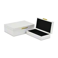 Cheungs Seascale Pattern Iridescent Box Set With Gold Hardware Jewelry Organizer