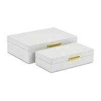 Cheungs Seascale Pattern Iridescent Box Set With Gold Hardware Jewelry Organizer