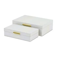 Cheungs Seascale Pattern Iridescent Box Set With Gold Hardware Jewelry Organizer