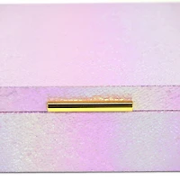 Cheungs Pink Seascale Pattern Iridescent Box Set With Gold Hardware Jewelry Organizer