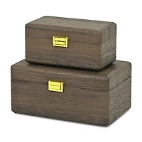 Cheungs Boxes With Gold Handles Espresso Jewelry Organizer