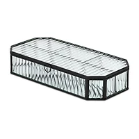 Cheungs Fluted Glass Mirrored Box With Four Compartments Jewelry Organizer