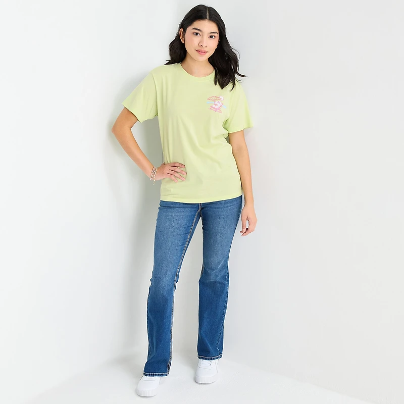Grayson Threads, The Label Womens Juniors Crew Neck Short Sleeve Snoopy Graphic T-Shirt