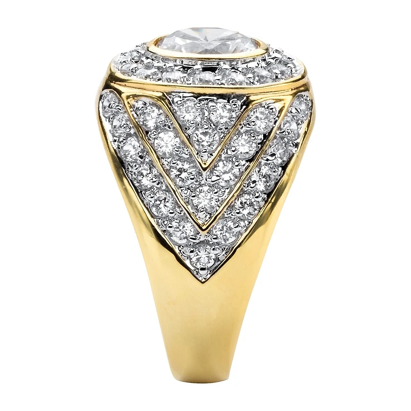Mens 1/ CT. T.W. Cubic Zirconia 14K Gold Over Brass Round Fashion Ring