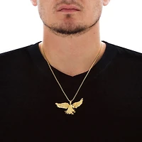 DiamonArt® Mens 1 CT. T.W. White Cubic Zirconia 14K Gold Over Brass Round Pendant Necklace
