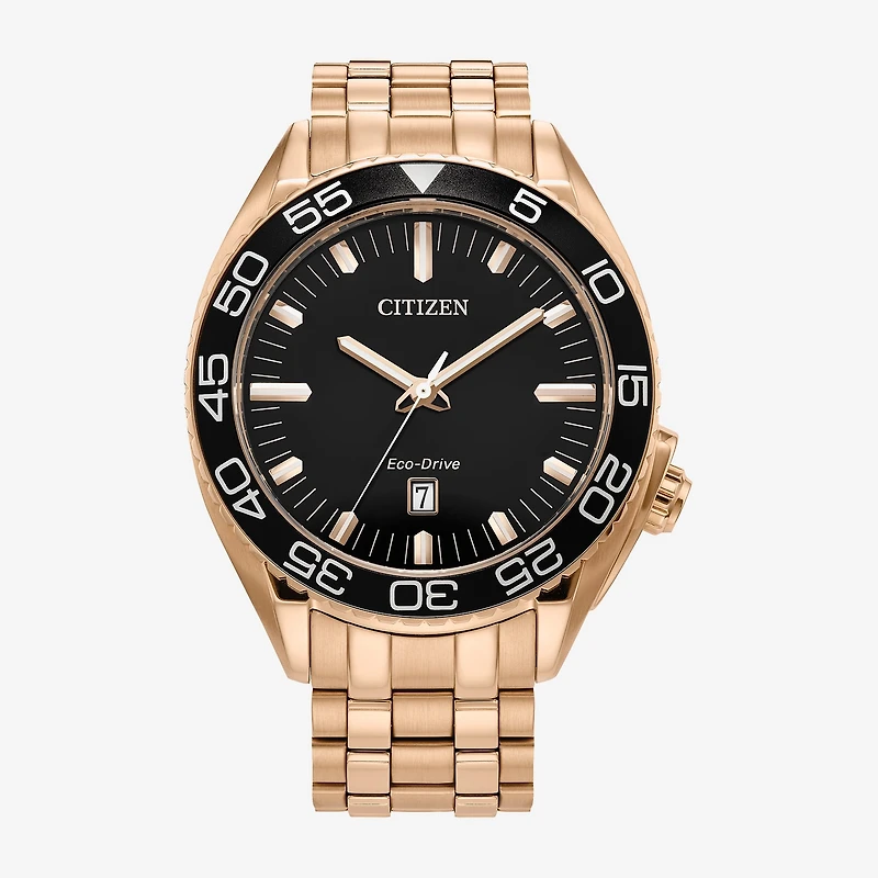 Citizen Sport Luxury Mens Rose Goldtone Stainless Steel Bracelet Watch Aw1773-55e