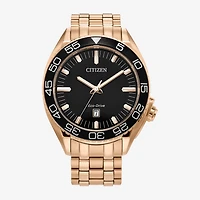 Citizen Sport Luxury Mens Rose Goldtone Stainless Steel Bracelet Watch Aw1773-55e