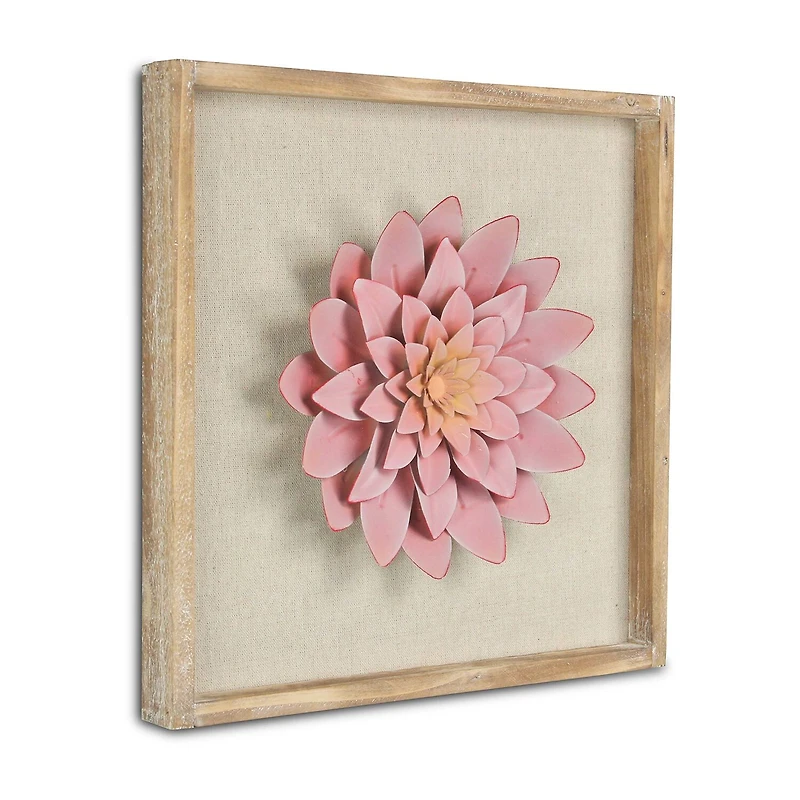 Cheungs Framed Pink Flower Wood Wall Art