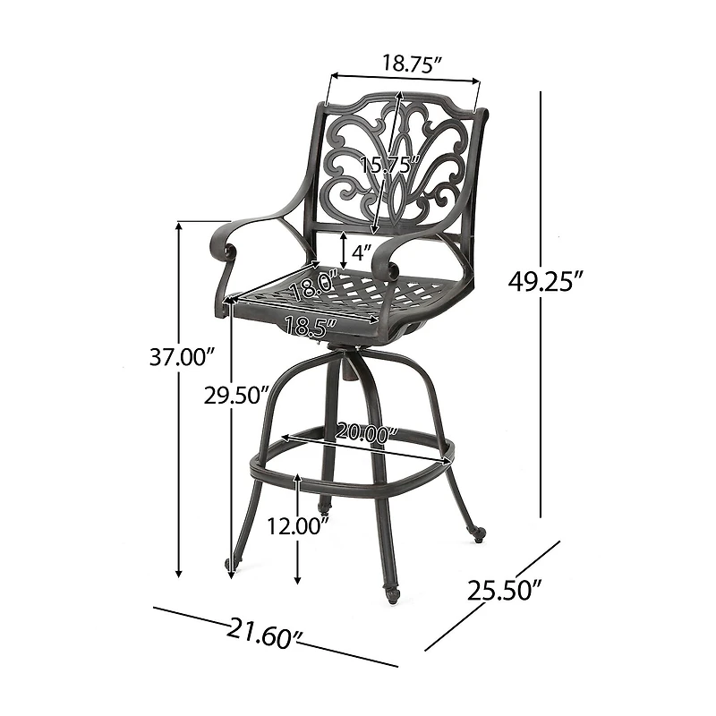 Alfresco 2-pc. Swivel Bar Stool