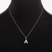 Sparkle Allure Initial Womens Cubic Zirconia Pure Silver Over Brass 2-pc. Jewelry Set