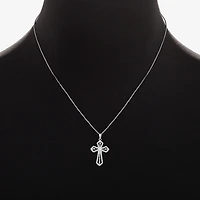 Sparkle Allure Womens Cubic Zirconia Pure Silver Over Brass Cross 2-pc. Jewelry Set