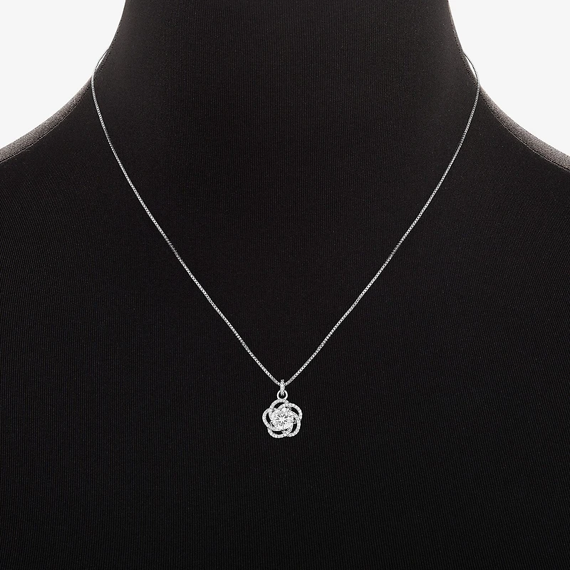 Sparkle Allure Womens Cubic Zirconia Pure Silver Over Brass Knot 2-pc. Jewelry Set