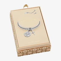 Sparkle Allure Womens Multi Color Cubic Zirconia Pure Silver Over Brass Cross Charm Bracelet