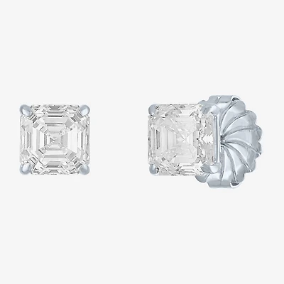 (E-F/Si1-Si2) 4 CT. T.W. Lab-Grown Diamond 14K Gold 7mm Asscher Stud Earrings