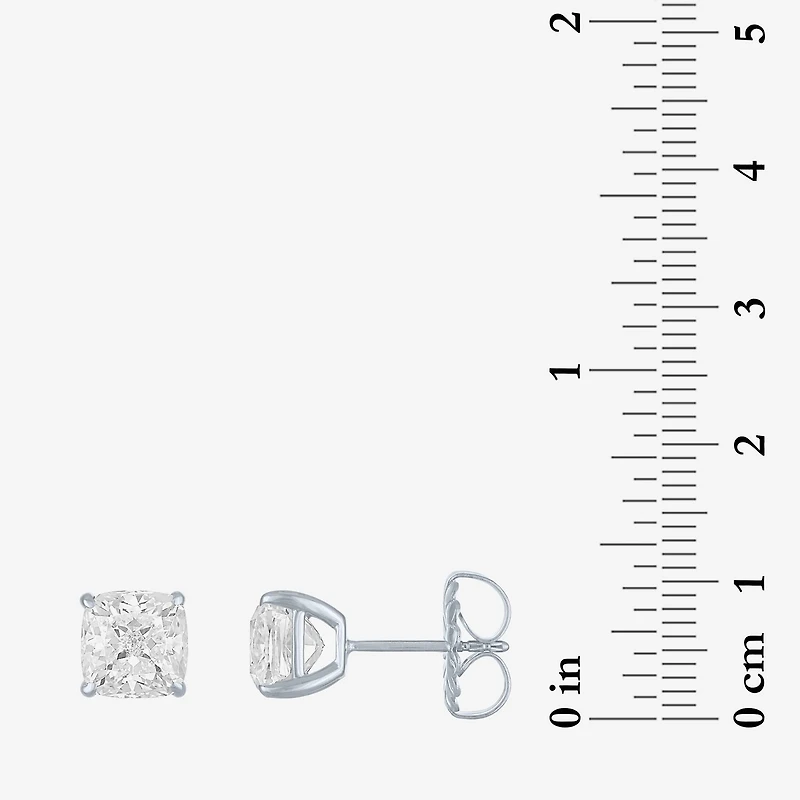( E-F/Si1-Si2 ) 4 CT. T.W. Lab-Grown White Diamond 14K Gold 7mm Cushion Stud Earrings