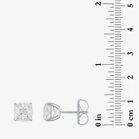 ( E-F/Si1-Si2 ) 4 CT. T.W. Lab-Grown White Diamond 14K Gold 7mm Cushion Stud Earrings