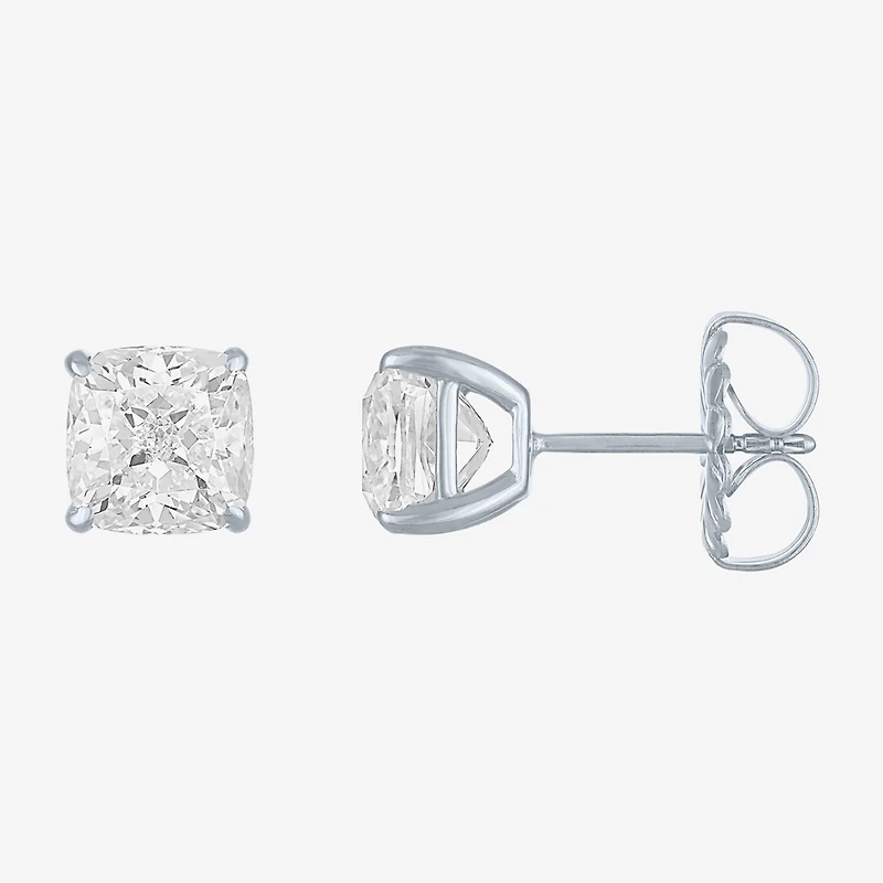 ( E-F/Si1-Si2 ) 4 CT. T.W. Lab-Grown White Diamond 14K Gold 7mm Cushion Stud Earrings