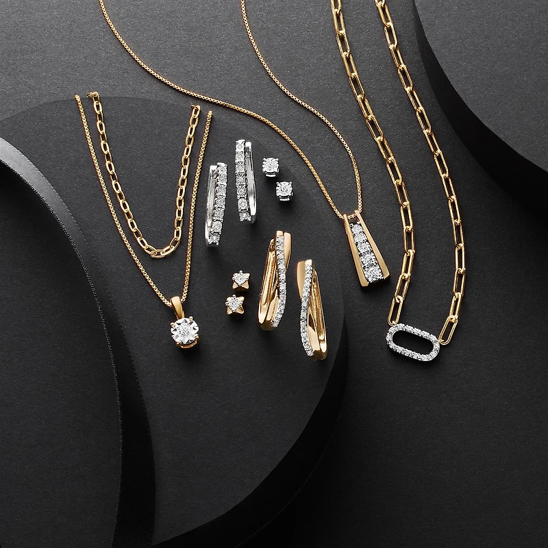 Yes Please! (G-H / I1-I2) Womens 1/10 CT. T.W. Lab Grown White Diamond 14K Gold Over Silver Sterling Silver 18 Inch Pendant Necklace