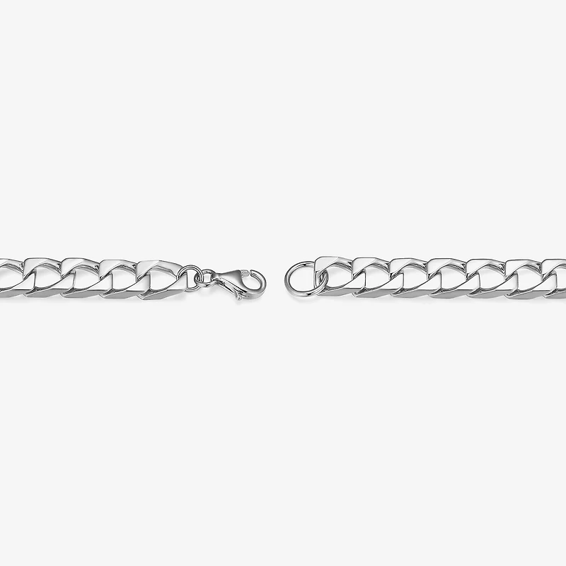 Mens Sterling Silver 8 Inch Solid Link Round Id Bracelet