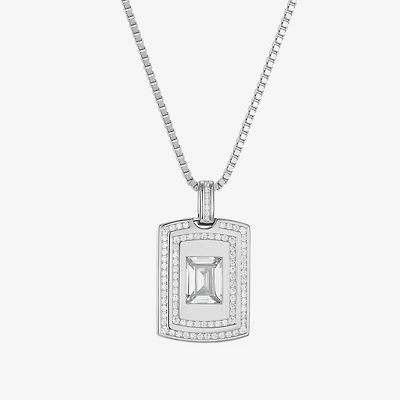 Mens 4 3/4 CT. T.W. Cubic Zirconia Sterling Silver Round 23 Inch Pendant Necklace