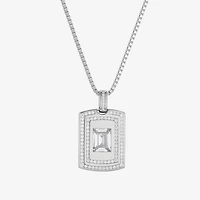 Mens 4 3/4 CT. T.W. Cubic Zirconia Sterling Silver Round 23 Inch Pendant Necklace