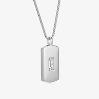Mens 2 1/2 CT. T.W. Cubic Zirconia Sterling Silver 25 Inch Pendant Necklace