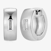 Mens 5/8 CT. T.W. Cubic Zirconia Sterling Silver 15.1mm Hoop Earrings