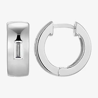 Mens 5/8 CT. T.W. Cubic Zirconia Sterling Silver 15.1mm Hoop Earrings