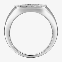 Mens 1 1/5 CT. T.W. Simulated Cubic Zirconia Sterling Silver Round Fashion Ring