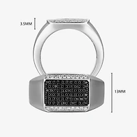 Mens 1 1/5 CT. T.W. Simulated Cubic Zirconia Sterling Silver Round Fashion Ring