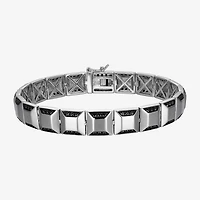 Mens Sterling Silver Solid Round 8 1/2 Inch Link Bracelet