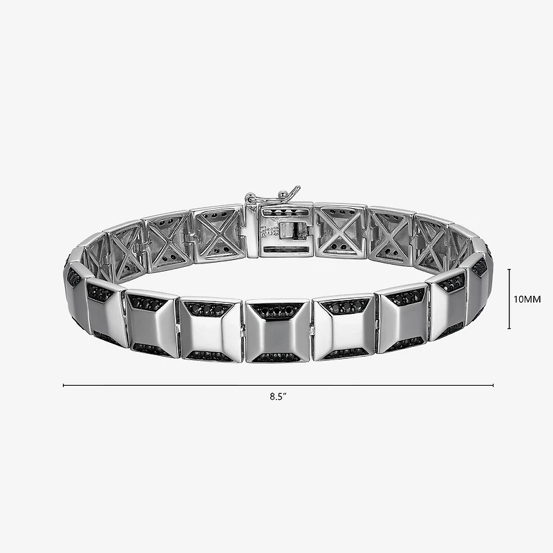 Mens Sterling Silver Solid Round 8 1/2 Inch Link Bracelet