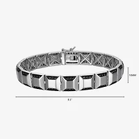 Mens Sterling Silver Solid Round 8 1/2 Inch Link Bracelet