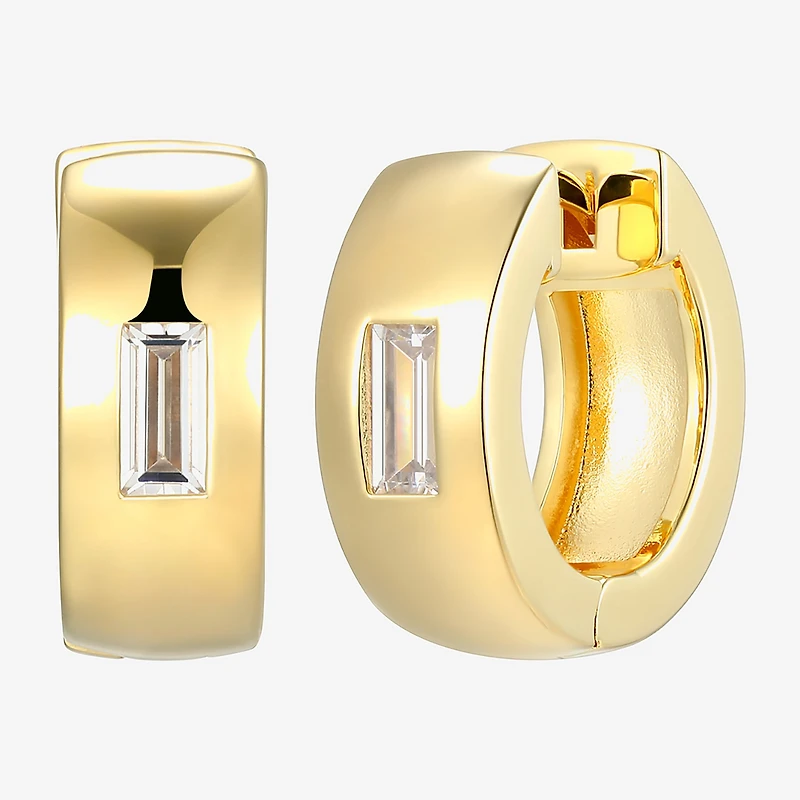 Mens 5/8 CT. T.W. Cubic Zirconia 18K Gold Over Silver 15.1mm Hoop Earrings