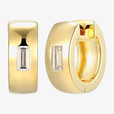 Mens 5/8 CT. T.W. Cubic Zirconia 18K Gold Over Silver 15.1mm Hoop Earrings