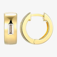 Mens 5/8 CT. T.W. Cubic Zirconia 18K Gold Over Silver 15.1mm Hoop Earrings