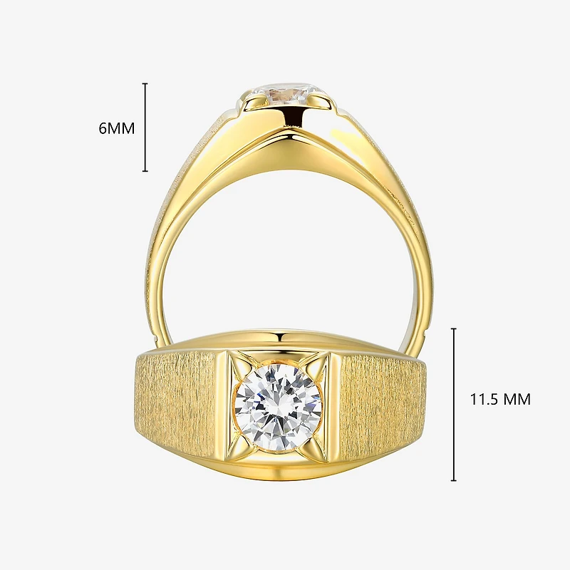 Mens 1 3/4 CT. T.W. Cubic Zirconia 18K Gold Over Silver Round Solitaire Fashion Ring