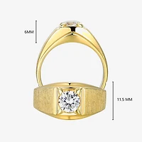 Mens 1 3/4 CT. T.W. Cubic Zirconia 18K Gold Over Silver Round Solitaire Fashion Ring