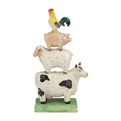 Northlight 11.5in Stacked Farm Animals Yard Art