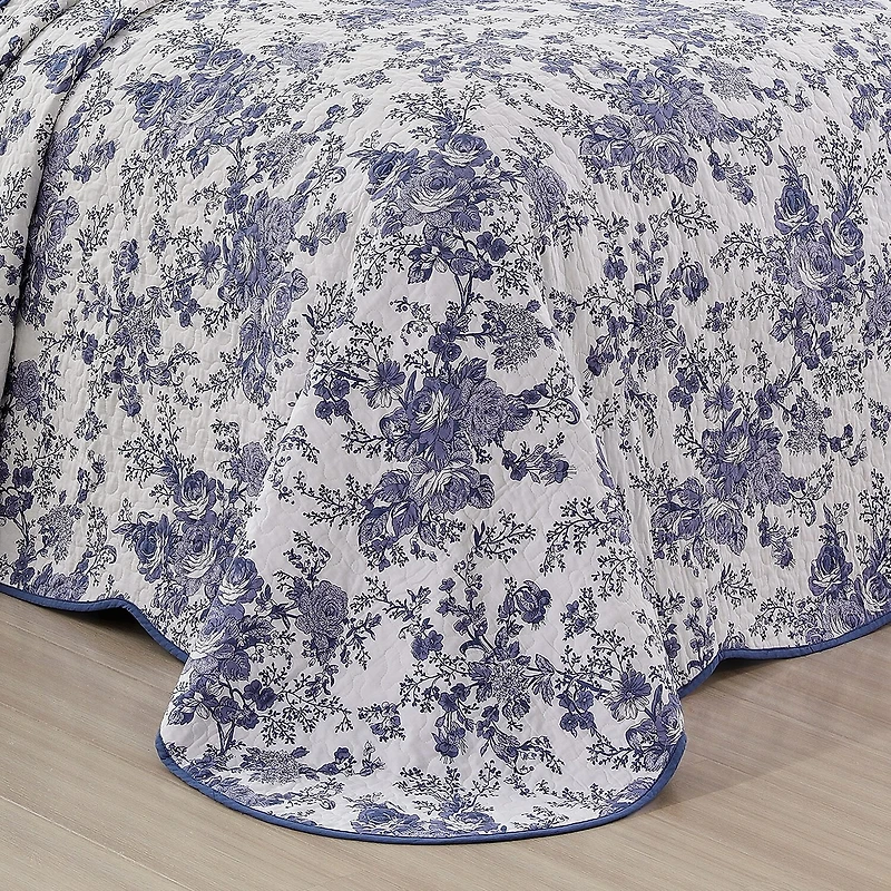Laurel Manor Toile Garden Cotton Bedspread