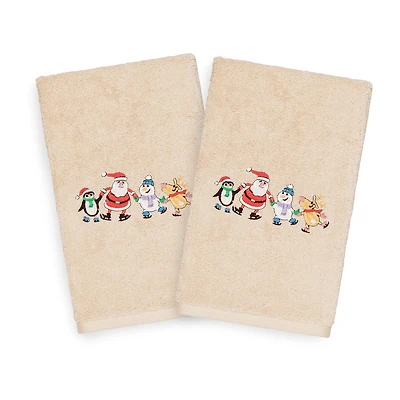 Linum Home Textiles Xmas Skating Party 2-pc. Hand Towel