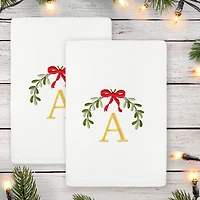 Linum Home Textiles Mistletoe Monogram 2-pc. Hand Towel