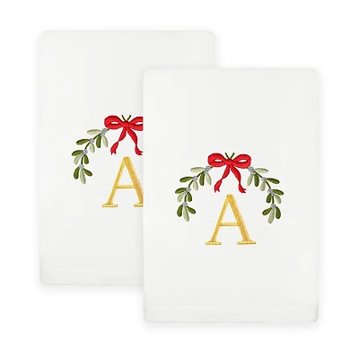 Linum Home Textiles Mistletoe Monogram 2-pc. Hand Towel
