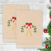 Linum Home Textiles Mistletoe Monogram A 2-pc. Hand Towel