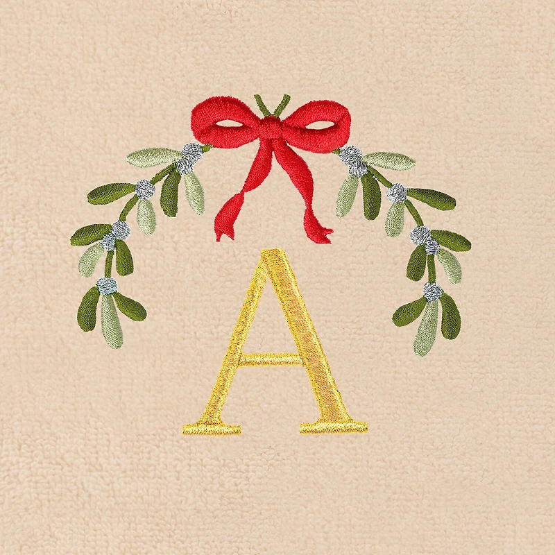Linum Home Textiles Mistletoe Monogram A 2-pc. Hand Towel