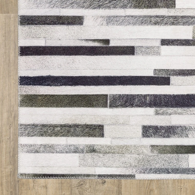 Covington Home Marcel Faux Hide Geo Stripes Indoor Rectangular Area Rug